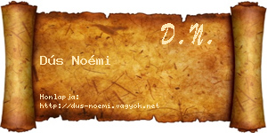Dús Noémi névjegykártya